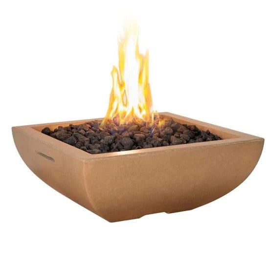 American Fyre Designs 30" Bordeaux Petite Square Concrete Gas Fire Bowl