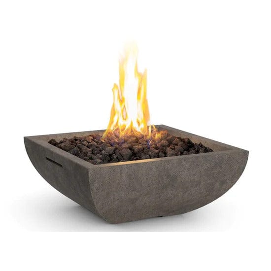 American Fyre Designs 30" Bordeaux Petite Square Concrete Gas Fire Bowl