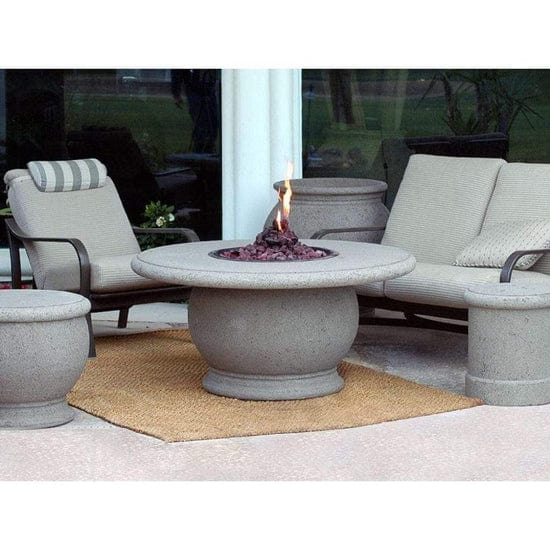 American Fyre Designs 48" Amphora Round Concrete Top Chat Height Fire Table