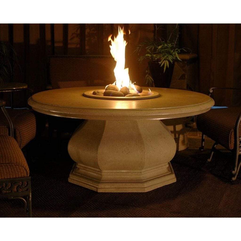 American Fyre Designs 48" Inverted Round Concrete Top Chat Height Fire Table