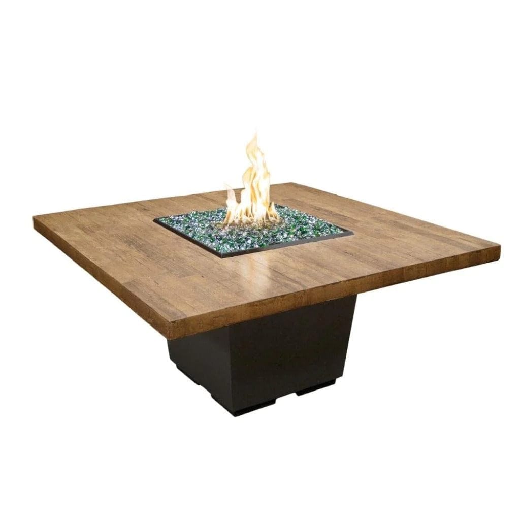 American Fyre Designs 60" Reclaimed Wood Cosmopolitan Square Dining Fire Table