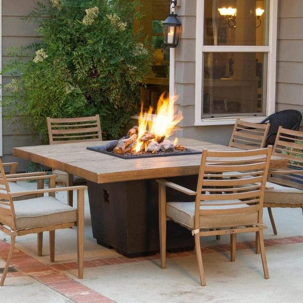 American Fyre Designs 60" Reclaimed Wood Cosmopolitan Square Dining Fire Table