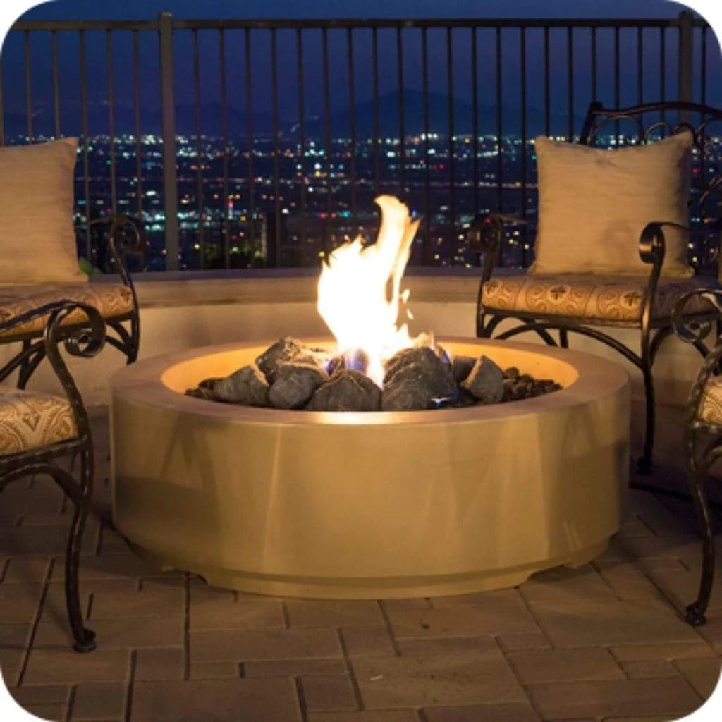 American Fyre Designs 48" Louvre Outdoor Round Gas Fire Pit