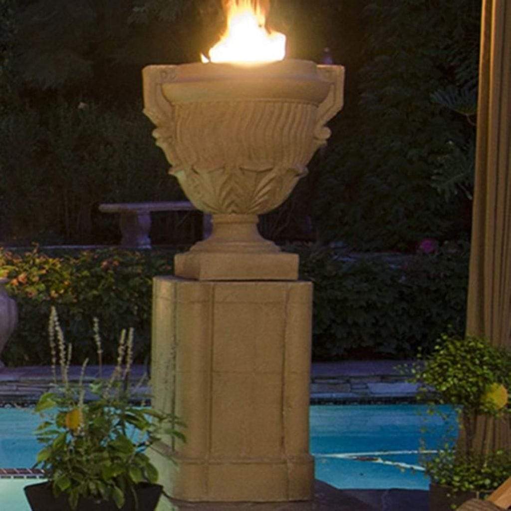 American Fyre Designs 26" Piage Gas Fire Urn with Pedestal