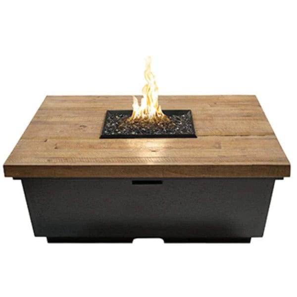 American Fyre Designs 44" Reclaimed Wood Contempo Square Chat Height Fire Table