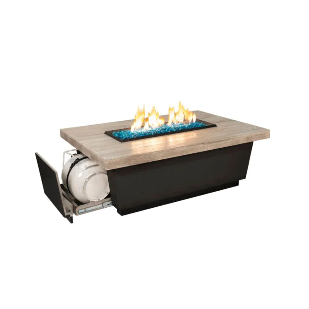 American Fyre Designs 52" Contempo Chat Height Fire Table with Propane Tank Drawer