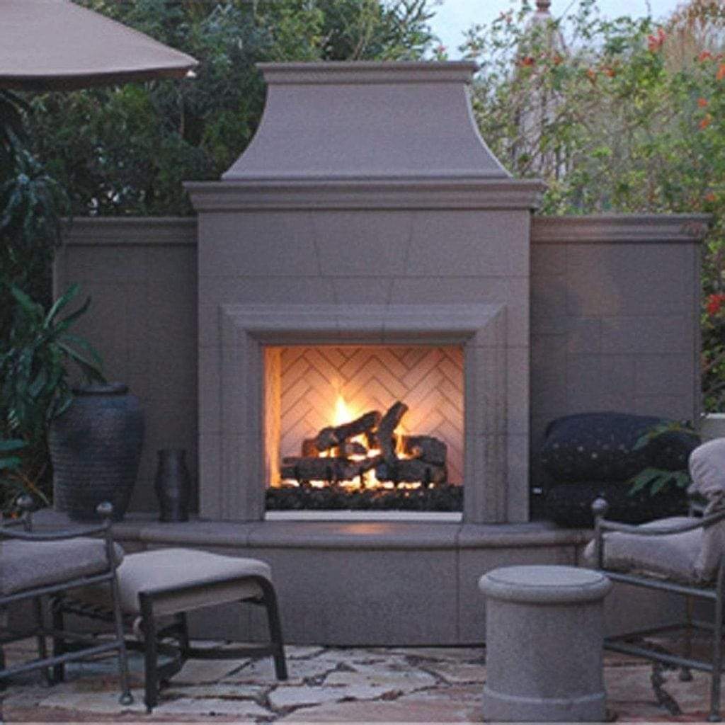 American Fyre Designs 127" Grand Petite Cordova Outdoor Gas Fireplace with Extended Bullnose Hearth