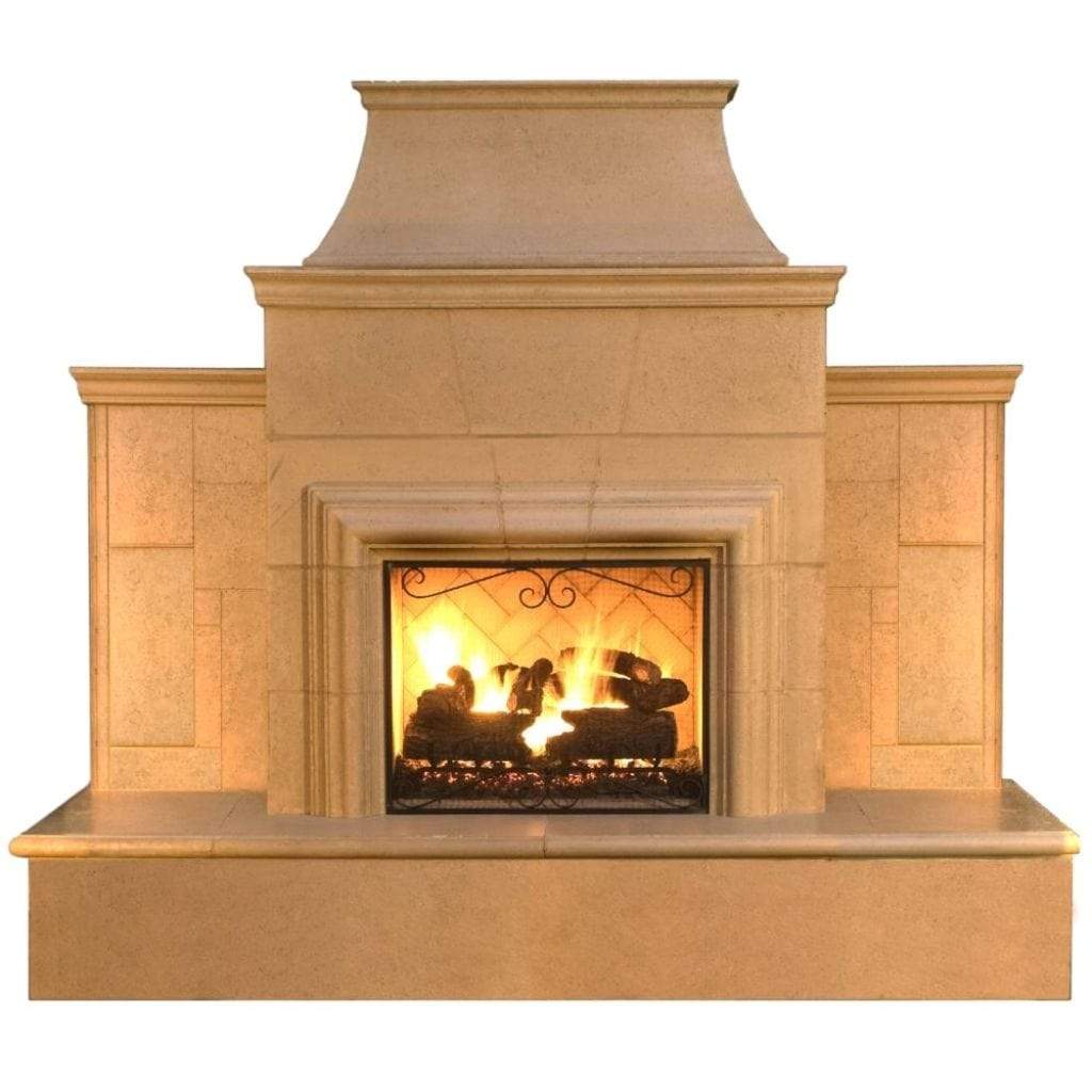 American Fyre Designs 110" Grand Cordova Outdoor Gas Fireplace with Rectangle Extended Bullnose Hearth