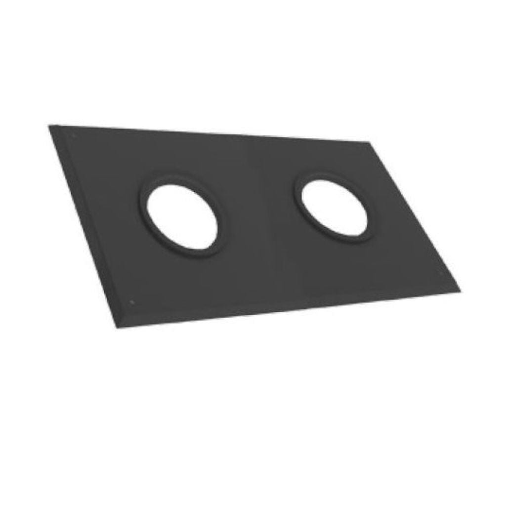 DuraVent 2"-4" Inner Diameter PolyPro Black Wall Plate for Twin Pipes