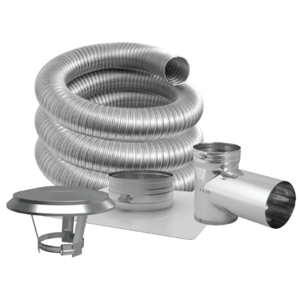 DuraVent 25' Flex Pipe DuraFlex Pro Stainless Steel Tee Kit Length