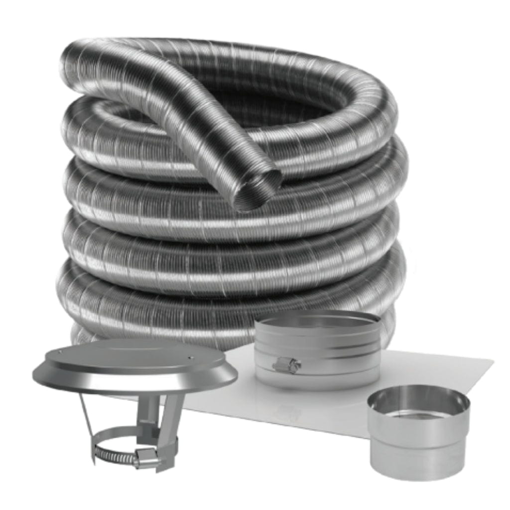 DuraVent 25' Flex Pipe Length DuraFlex 304 Stainless Steel Basic Kit