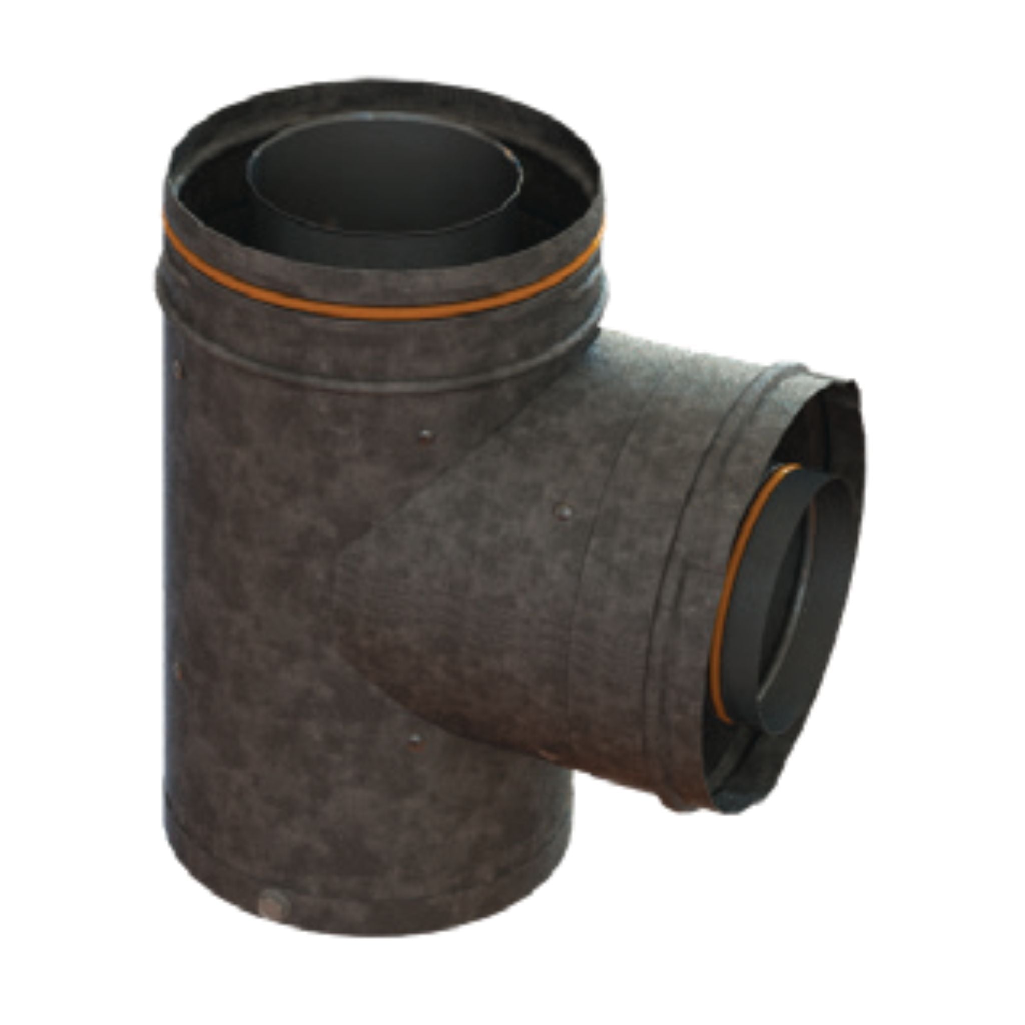 DuraVent Concentric Vent System 3" x 5" Black Tee With Cleanout