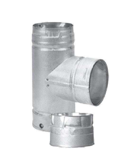 DuraVent PelletVent for Multi-Fuel 4" Galvalume Single Tee With Clean-Out Tee Cap