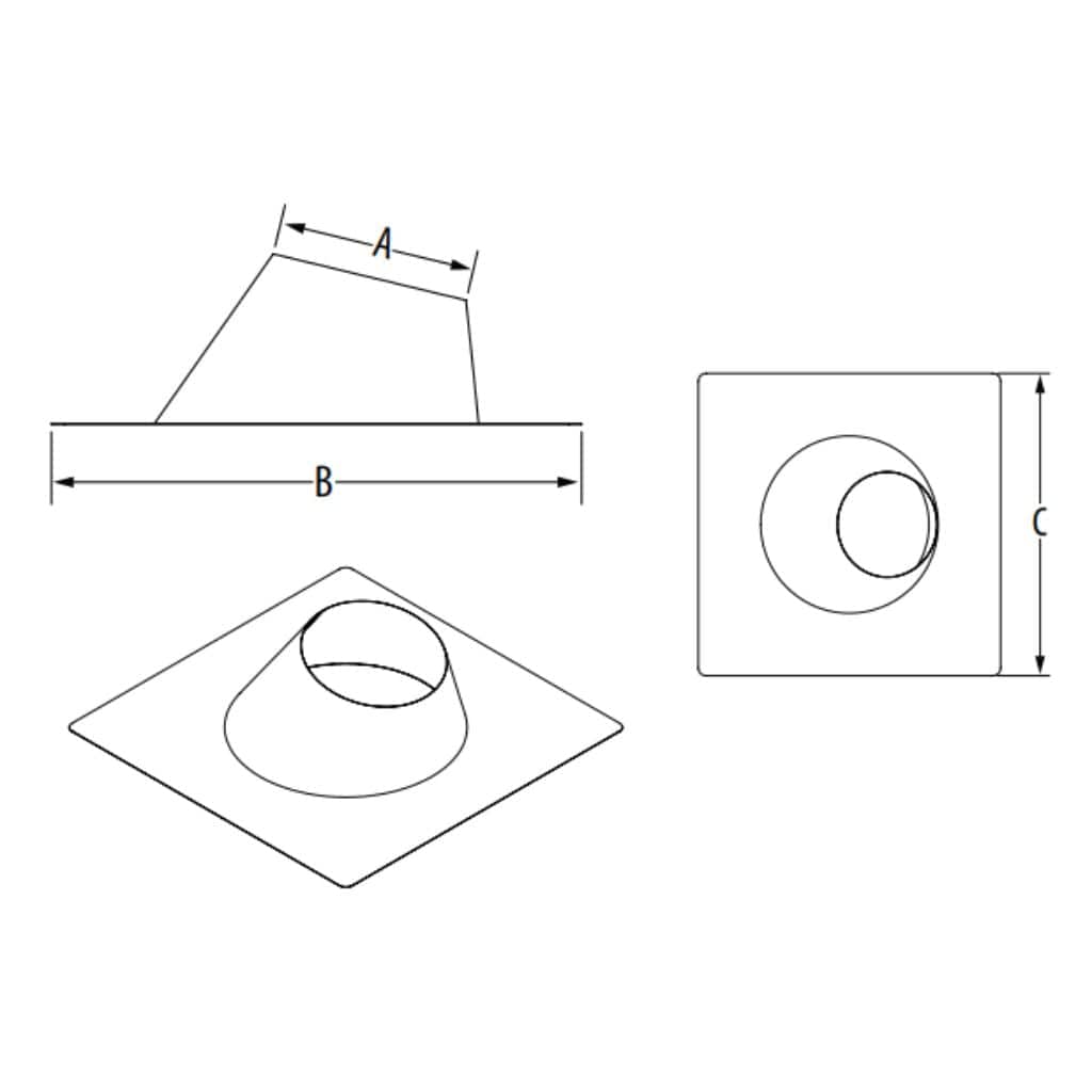 DuraVent PolyPro 8" Adjustable Roof Flashing Double-Wall Venting System