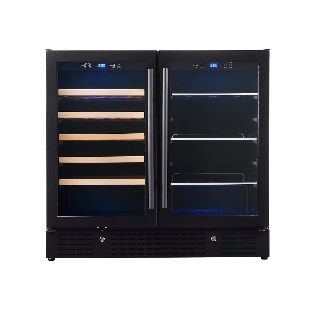 KingsBottle 36" Beer and Wine Cooler Combination with Low-E Glass Door KBU190BW