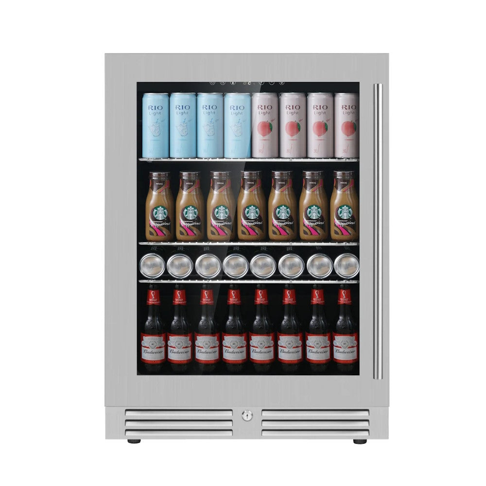 KingsBottle KBU145BX 24 Inch Under Counter LOW-E Glass Door Beer Fridge