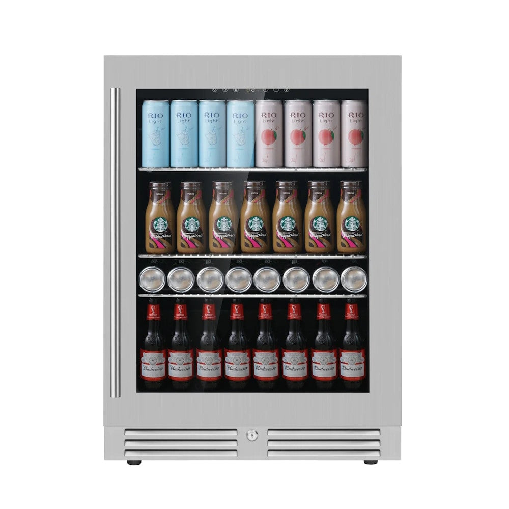 KingsBottle KBU145BX 24 Inch Under Counter LOW-E Glass Door Beer Fridge