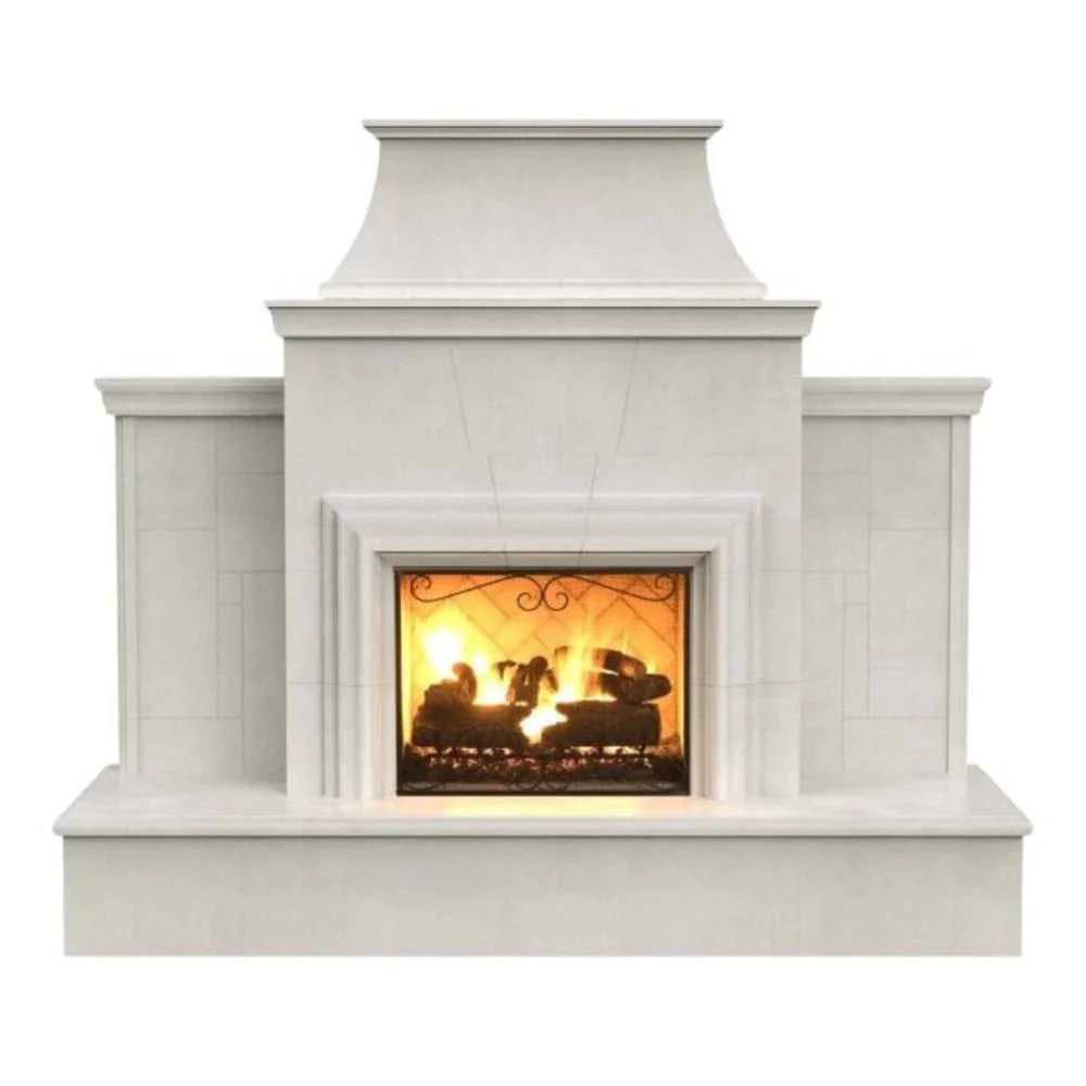 American Fyre Designs 110" Grand Cordova Outdoor Gas Fireplace with Rectangle Extended Bullnose Hearth