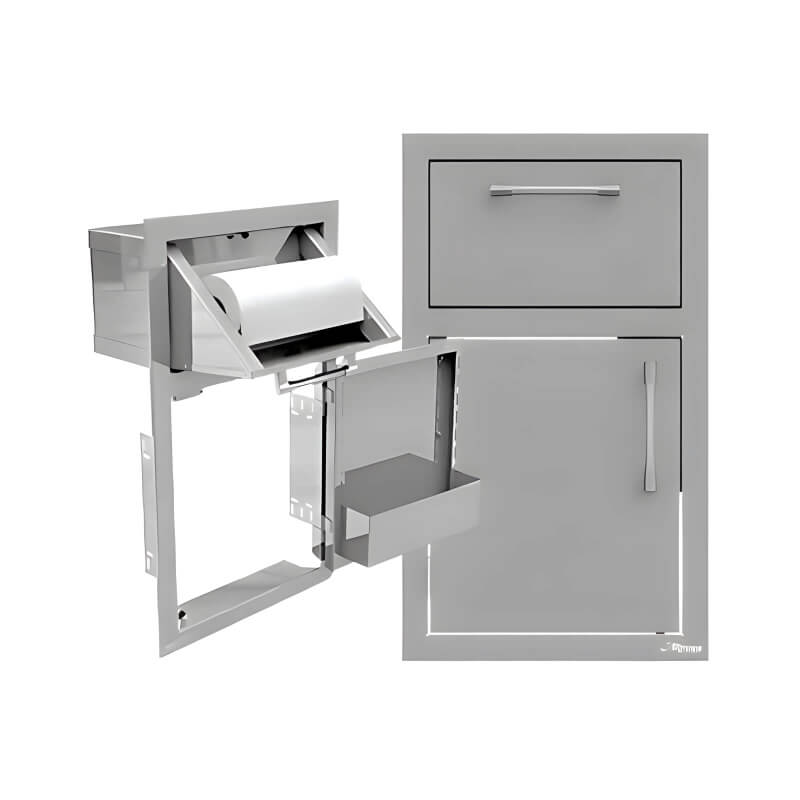 Alfresco 17-Inch Stainless Steel Soft-Close Door & Paper Towel Holder Combo