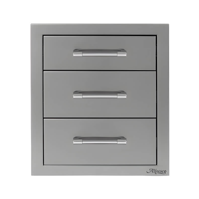 Alfresco 17-Inch Stainless Steel Soft-Close Triple Drawer