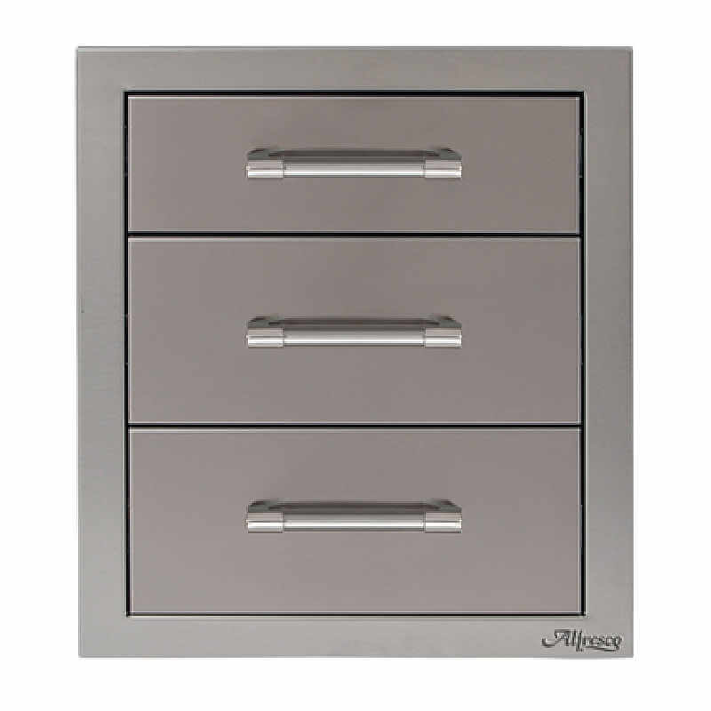 Alfresco 17-Inch Stainless Steel Soft-Close Triple Drawer