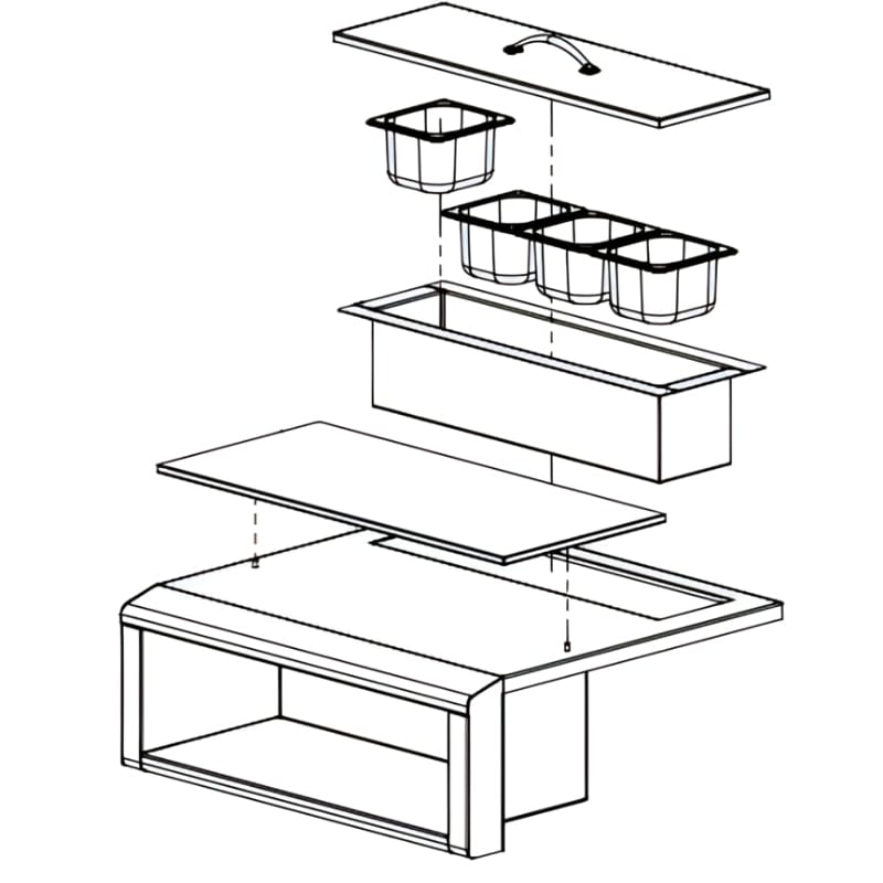 Alfresco 30-Inch Pizza Prep & Garnish Center - APS-30PPC