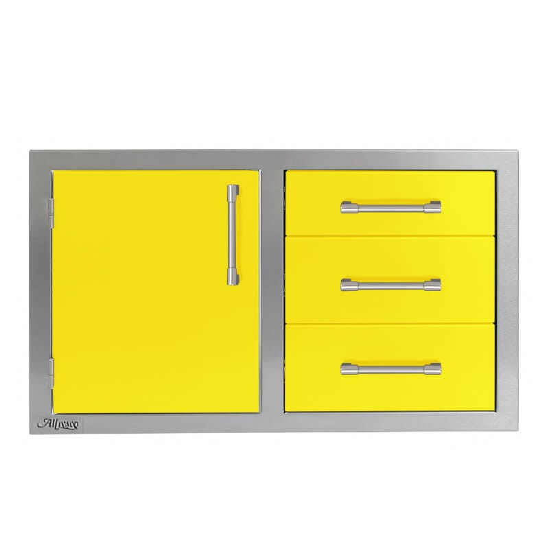 Alfresco 32-Inch Stainless Steel Soft-Close Door & Triple Drawer Combo