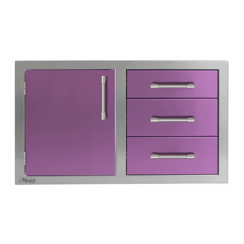 Alfresco 32-Inch Stainless Steel Soft-Close Door & Triple Drawer Combo