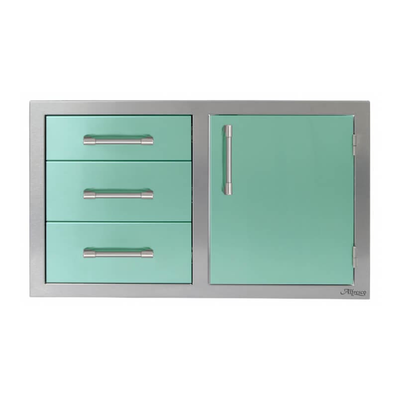 Alfresco 32-Inch Stainless Steel Soft-Close Door & Triple Drawer Combo