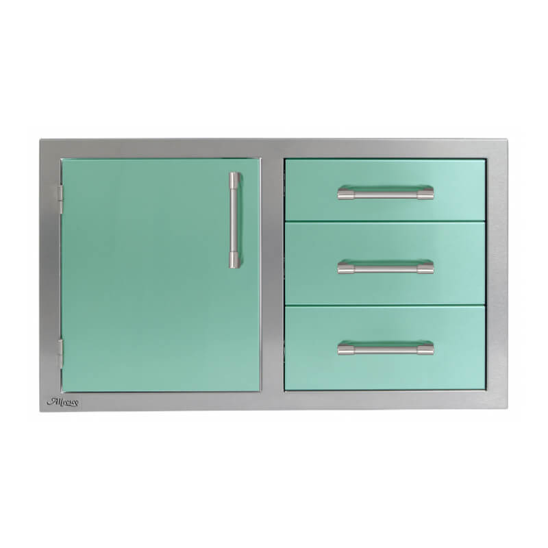 Alfresco 32-Inch Stainless Steel Soft-Close Door & Triple Drawer Combo