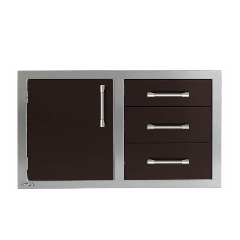 Alfresco 32-Inch Stainless Steel Soft-Close Door & Triple Drawer Combo