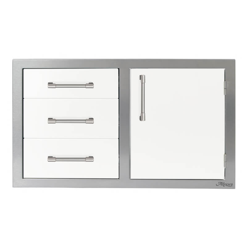 Alfresco 32-Inch Stainless Steel Soft-Close Door & Triple Drawer Combo