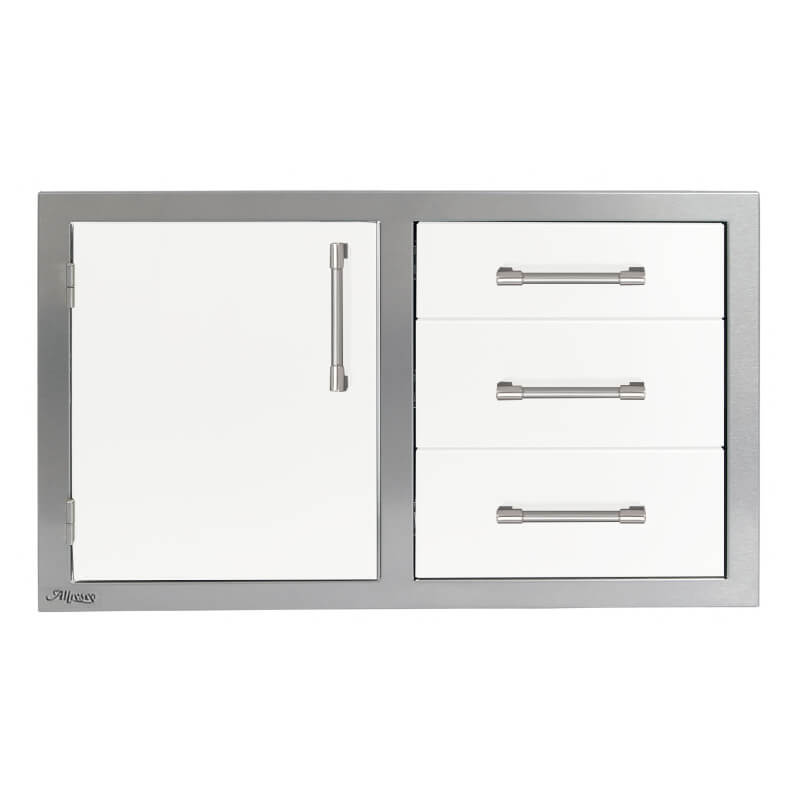 Alfresco 32-Inch Stainless Steel Soft-Close Door & Triple Drawer Combo