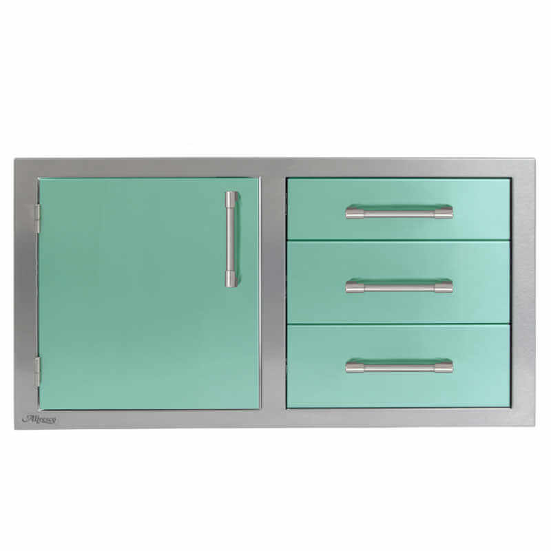 Alfresco 42-Inch Stainless Steel Soft-Close Door & Triple Drawer Combo