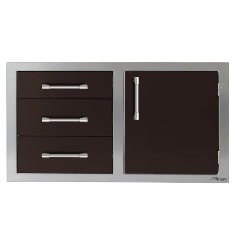 Alfresco 42-Inch Stainless Steel Soft-Close Door & Triple Drawer Combo