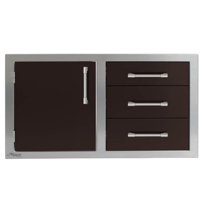 Alfresco 42-Inch Stainless Steel Soft-Close Door & Triple Drawer Combo