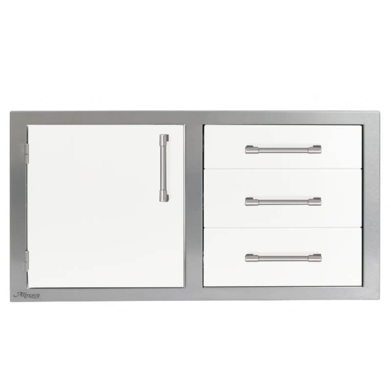 Alfresco 42-Inch Stainless Steel Soft-Close Door & Triple Drawer Combo