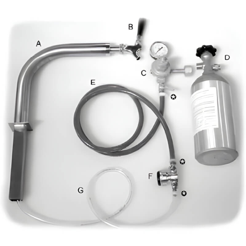 Alfresco Kegerator Kit for 7.25 URS-1XE Outdoor Rated Refrigerator - AKK