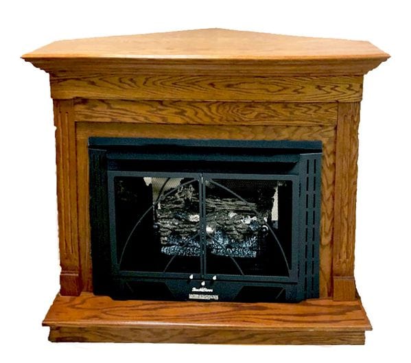 Buck Stove 53 inch Dark Oak Corner Contemporary Mantel PA KDM34329HDC