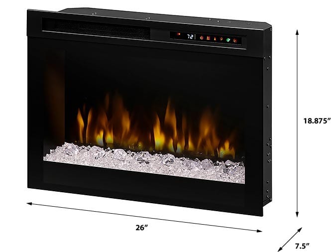 Dimplex 26" Multi-Fire XHD Pro Plug-In Electric Fireplace with Acrylic Ice & Driftwood