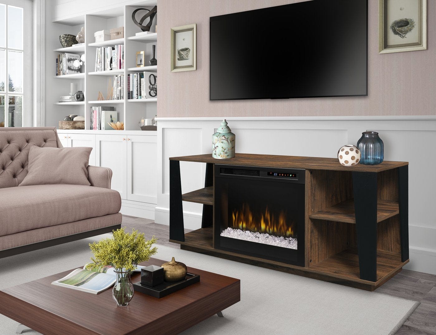 Dimplex Arlo Media Console with 26" XHD Firebox Logs