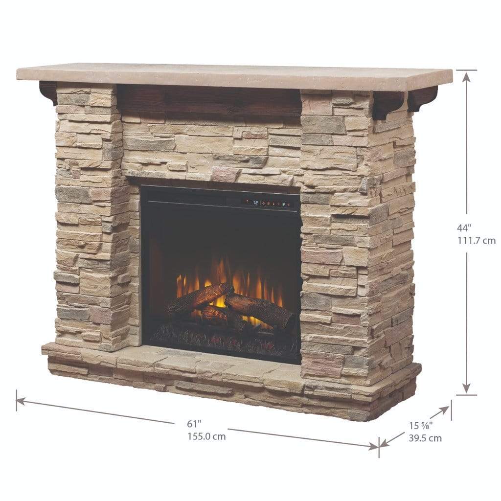 Dimplex Featherston Stone Look 61" Mantel with 28" Electric Firebox GDS28L8-1152LR