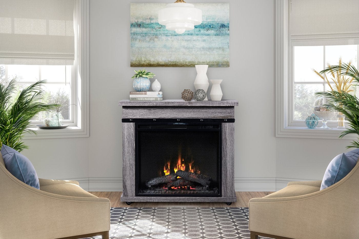 Dimplex Morgan Electric Fireplace Mantel, Charcoal Oak C3P23LJ-2085CO