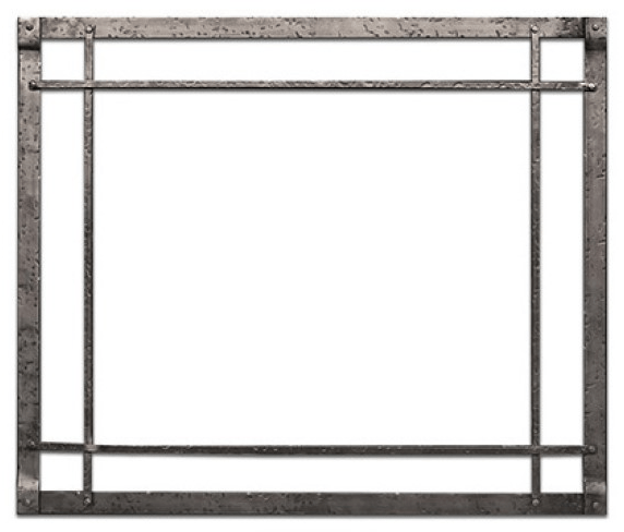 Empire White Mountain Hearth Rushmore 30-inch Rectangle, Distressed Pewter Forged Iron Inset DFF30CPD