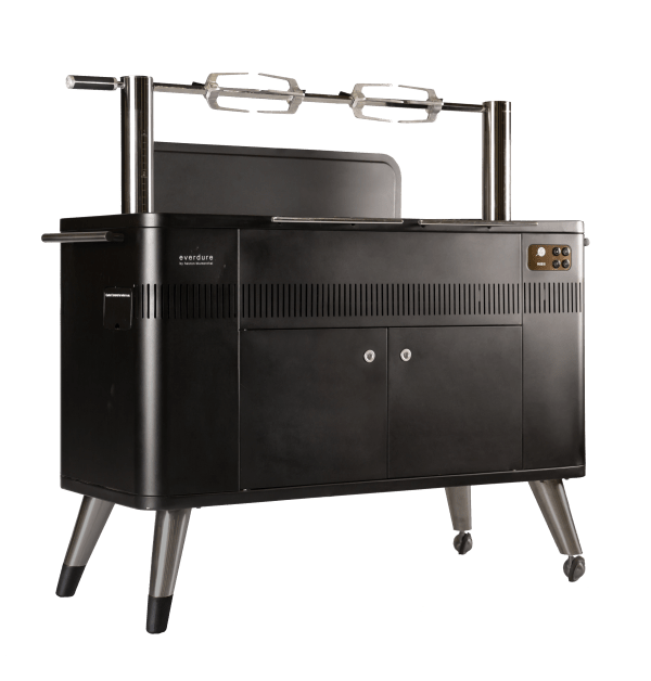 Everdure HUB II 54-Inch Charcoal Grill w/ Rotisserie and Cliplock Forks™ - HBCE3BUS