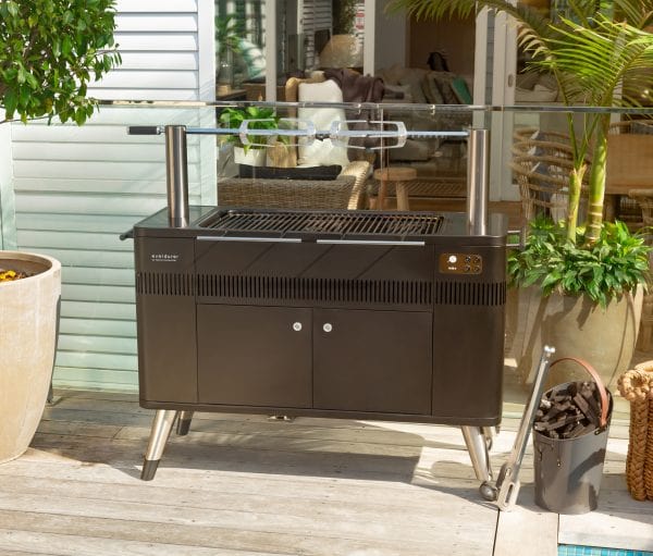 Everdure HUB II 54-Inch Charcoal Grill w/ Rotisserie and Cliplock Forks™ - HBCE3BUS