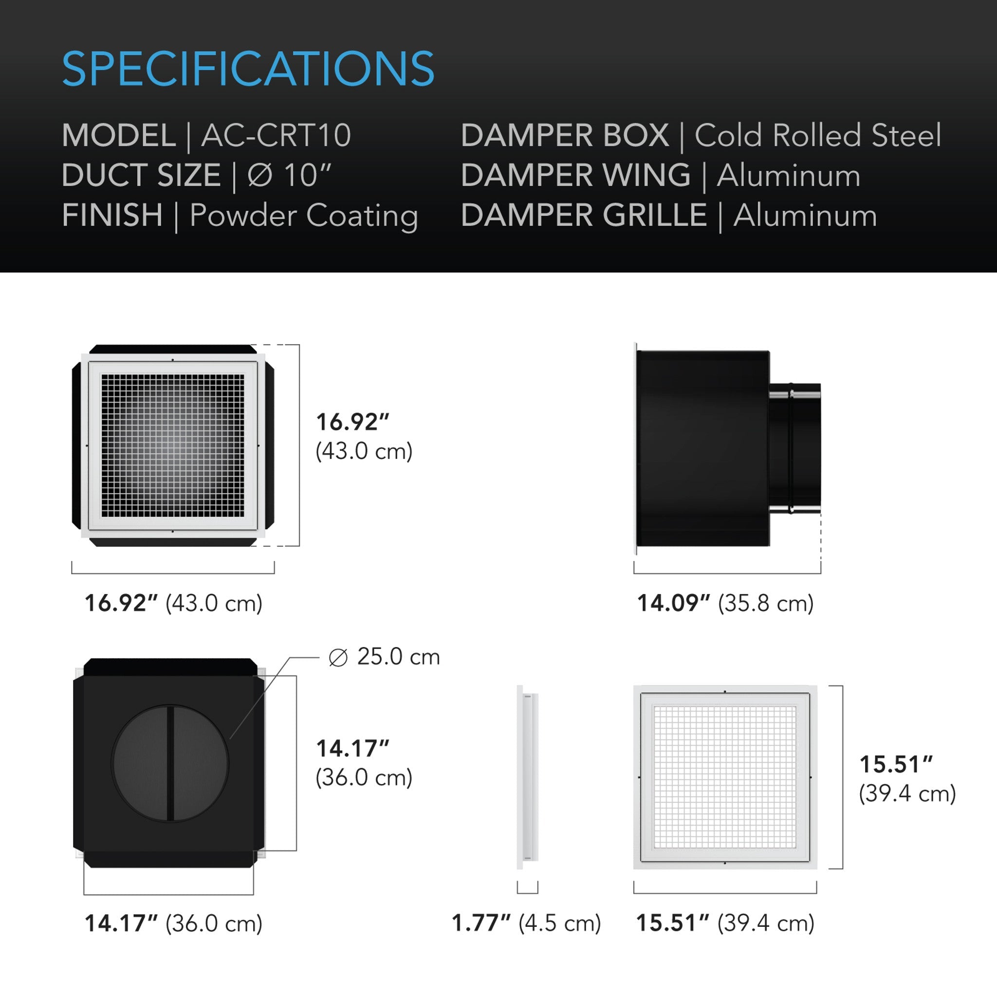 AC Infinity CLOUDWAY T10 | Whole House EC Fan w/ Temp and Humidity Controller | 1200 CFM