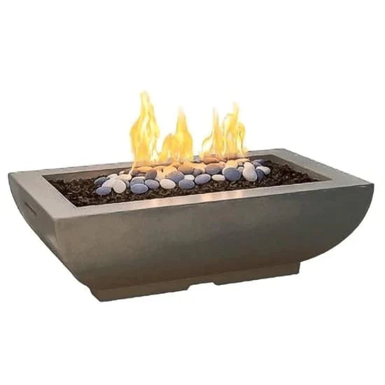 American Fyre Designs 50" Bordeaux Rectangular Concrete Gas Fire Bowl