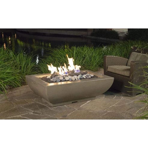 American Fyre Designs 50" Bordeaux Rectangular Concrete Gas Fire Bowl