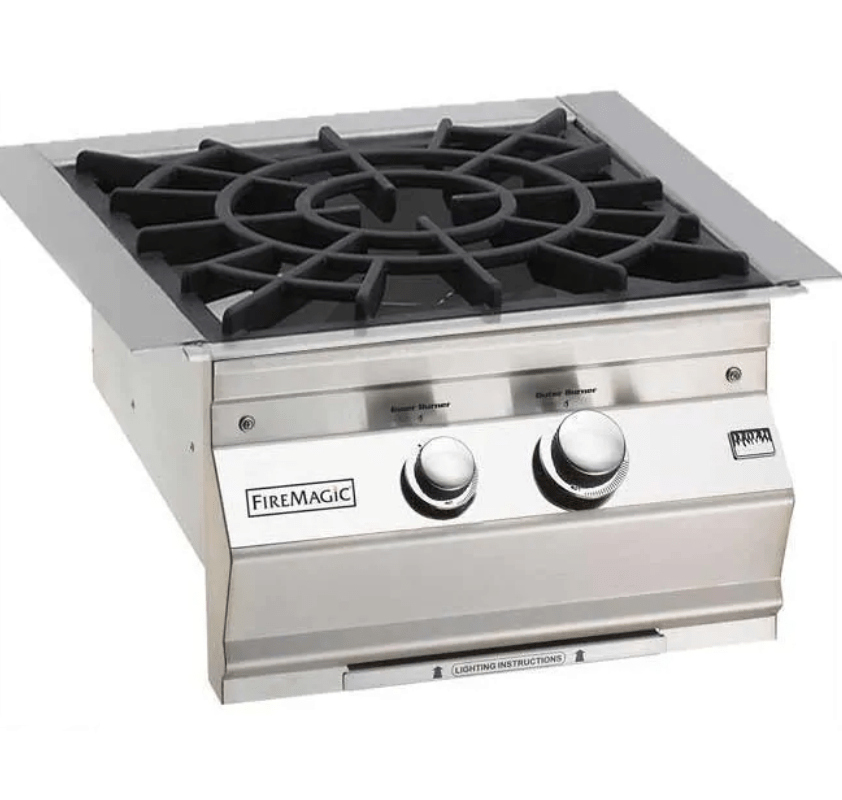 Fire Magic Aurora Built-In Natural Gas Power Burner w/ Porcelain Cast Iron Grid 19-7B2N-0